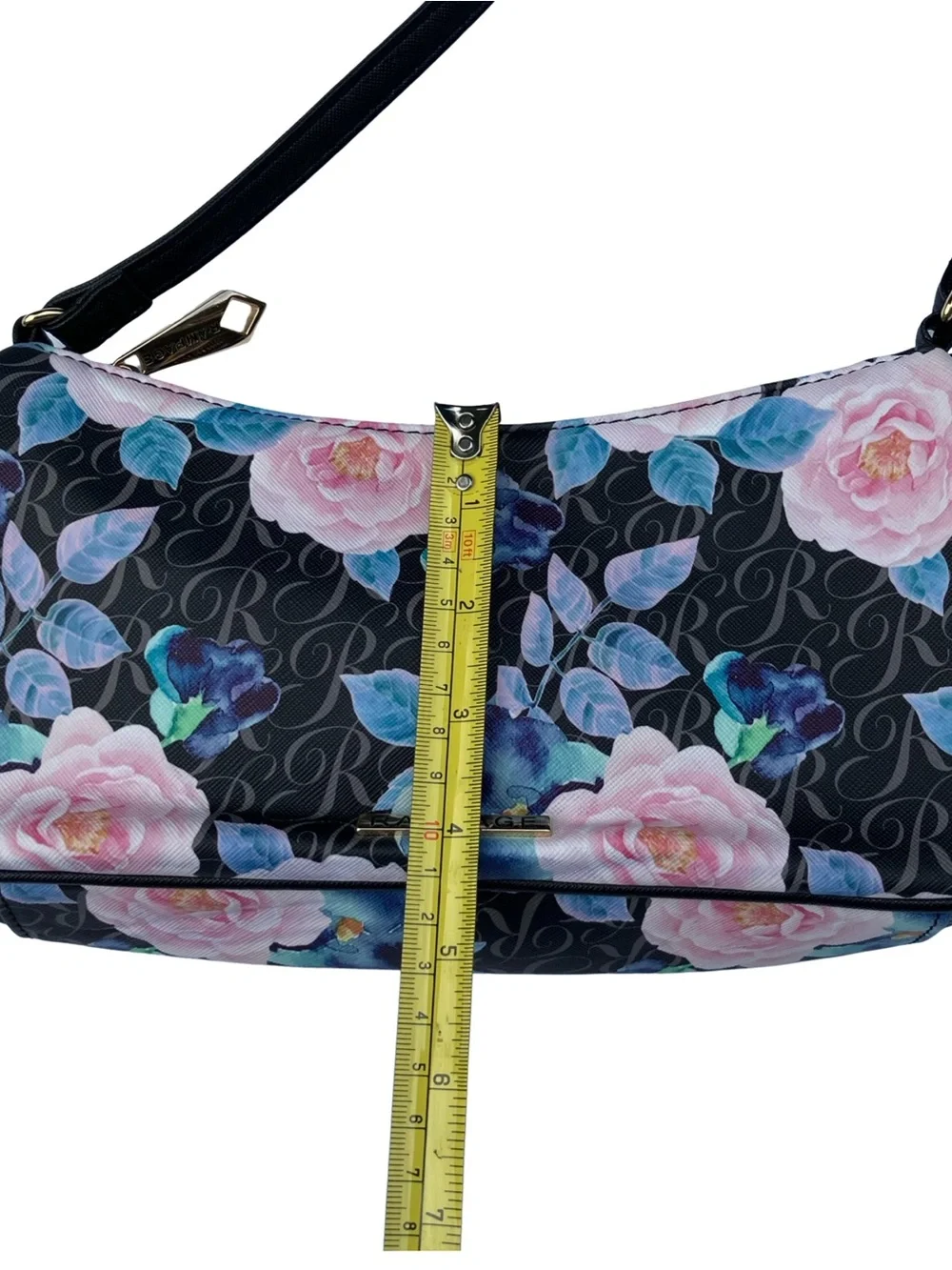 Rampage Floral Shoulder Bag Black Boho 90s Retro Purse Compact